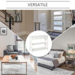 Tavolo Consolle con 2 Cassetti e 2 Mensole, Consolle Ingresso e Soggiorno in MDF, 1x30,5x80cm, Bianco - immagine 6