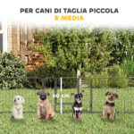 Recinto per Cani e Cuccioli con 12 Pannelli Modulabili e 2 Ingressi, 80x1,5x60cm - immagine 6
