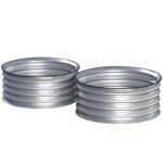 Set di 2 Letti per Orto Rialzati in Acciaio Galvanizzato con Fondo Aperto, Ø60x30cm, Argento