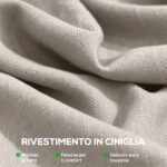 Poltrona Salotto e Poltroncina Camera da Letto in Ciniglia Morbida, Beige - immagine 5