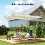 Telo Pergola per Esterni Anti UV in Poliestere Bianco Crema con 8 Fori di Drenaggio, 286x245 cm - immagine 2