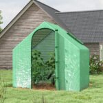 Serra da Giardino con Porta a Cerniera e Presa d'Aria, 4 Funi e Paletti Inclusi, 180x1x168 cm, Verde - immagine 2