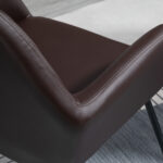 Set 2 Sedie Moderne per Sala da Pranzo, Cucina o Soggiorno, Sedie Imbottite in Similpelle Marrone 60x56,5x85cm - immagine 8