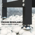 Legnaia da 0,8m³ Regolabile con Telo Impermeabile e Catene in Acciaio, 235x31x116 cm, Nero - immagine 7