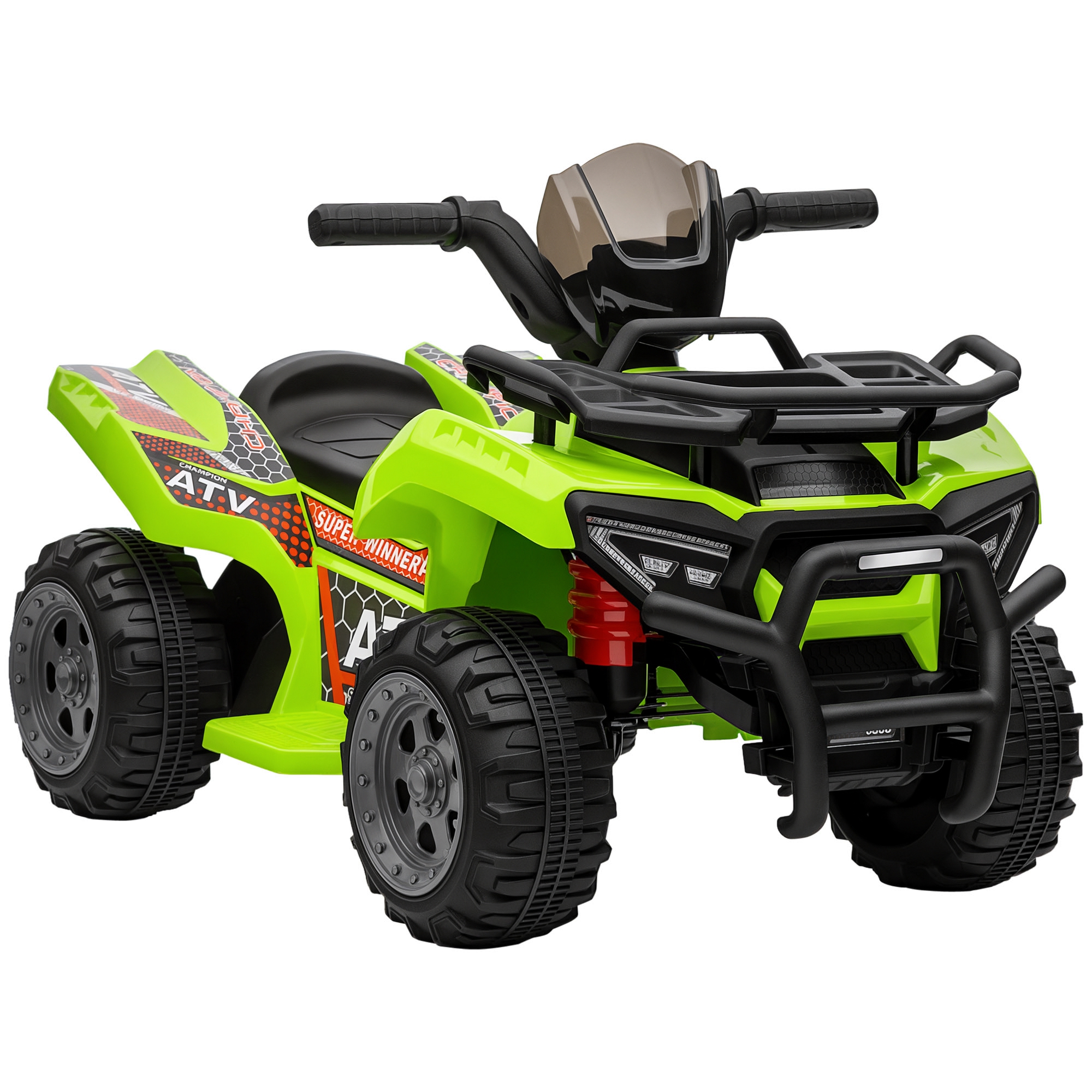 lIA92c1980992e553.jpg Quad Elettrico per Bambini 18-36 Mesi con Batteria Ricaricabile 6V e Fari, in Metallo e PP, 66x44x42 cm, Verde - immagine 1
