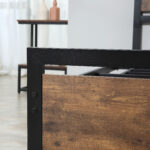 Struttura Letto Singolo in Legno e Acciaio con Doghe in Stile Industriale, 90x2cm - immagine 9