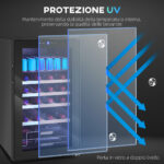 Cantinetta Frigo per Vino da 63L con Ripiani Regolabili per 16 Bottiglie e 25 Lattine, 43x45x74 cm, Nero - immagine 8