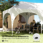 Gazebo da Giardino Pieghevole 3x6 m con Pareti Rimovibili e Borsa di Trasporto, Bianco - immagine 6