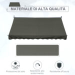 Tenda da Sole 3x1,5 m a Bracci con Manovella, Struttura Telescopica in Metallo e Parasole in Poliestere - immagine 5