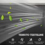 Panchina a Dondolo da Giardino a 3 Posti in Metallo e Tessuto a Rete Traspirante, 147x70x85cm, Grigio - immagine 6