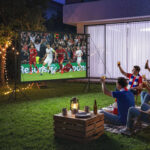 Telo per Proiettore 1" 16:9 HD 4K/8K, Angolo di Visione 160°, Doppia Facciata e Treppiedi Pieghevoli, Bianco - immagine 2