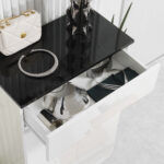 Scarpiera Slim da 12 Paia max per Ingressi con 3 Ripiani Regolabili e Cassetto, in Truciolato Bianco, 60x32x1 cm - immagine 8