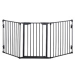 Cancellino per Cani Taglia Piccola e Media Pieghevole a 3 Pannelli, 180x3x74,5 cm, Nero
