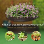 Letto per Orto Rialzato in HDPE, Fioriera da Esterno Rotonda, Φ123x21cm, Marrone - immagine 6