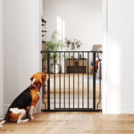 Cancelletto per Cani Estensibile e Regolabile per Scale e Porte, in Acciaio e ABS, 75-85x76 cm, Nero - immagine 9