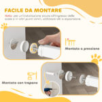 Cancellino per Cani Regolabile da 76-104 cm, Cancelletto Alto 106 cm con 2 Estensioni, Bianco - immagine 5