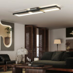 Lampada LED a Soffitto Dimmerabile 30-60K con Telecomando e Interruttore, 70x30 cm, Nero - immagine 8