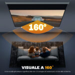 Telo per Proiettore 120" Rapporto 16:9, Fissaggio a Muro e Soffitto per Casa e Ufficio, Bianco - immagine 5