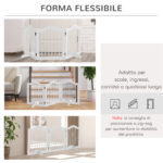 Cancellino per Cani Pieghevole a 3 Sezioni in Legno, 154,5x29,5x61cm, Bianco - immagine 8