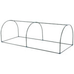 Oustunny Serra da Giardino con Porte Anteriori a Cerniera, in Acciaio e PVC, 250x1x80 cm - immagine 8