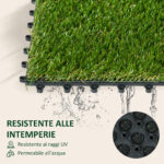 Piastrelle da Giardino con Erba Sintetica 30x30cm 10 Pezzi, Prato Artificiale Realistico, Verde - immagine 5