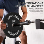 Set 2 Dischi Pesi da 10kg in Gomma con Foro da 2"/5 cm per Manubri e Bilancieri, Nero - immagine 5