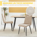 Set 2 Sedie da Cucina Imbottite con Gambe in Acciaio e Design Salvaspazio, 43x58x90 cm - immagine 4