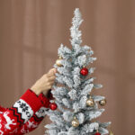 Albero di Natale Innevato con 180 Luci LED a 11 Effetti e 479 Rami, Ø65x180 cm, Verde e Bianco - immagine 9