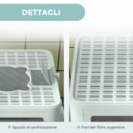 Lettiera per Gatti Chiusa con Coperchio e Doppia Entrata, Cassetto Estraibile, Paletta e Spazzola, Verde - immagine 7