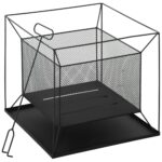 Braciere da Giardino a Legna Portatile con Attizzatoio 45x45x43cm Nero