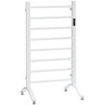 Scaldasalviette Elettrico a 8 Barre con Timer e Controllo Temperatura, 50x45x80 cm, Bianco