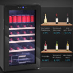 Cantinetta Frigo per Vino da 63L con Ripiani Regolabili per 16 Bottiglie e 25 Lattine, 43x45x74 cm, Nero - immagine 9