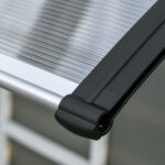 Pensilina da Esterno per Finestre e Porte, in Policarbonato e Alluminio, 110x60x18cm - Trasparente - immagine 9