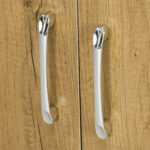 Mobiletto Bagno Sottolavabo Sospeso a 2 Ante con 2 Ripiani in Legno, Colore Naturale - immagine 9