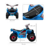 Quad per Bambini 18-36 Mesi in PP e Metallo, Velocità max 2,5 km/h, 70x41,5x48,5 cm, Blu Grigio e Nero - immagine 3