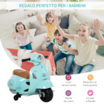 Moto Elettrica per Bambini 18-36 mesi con Licenza Ufficiale Vespa, Fari e Clacson, 66.5x38x52 cm, Verde - immagine 4