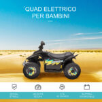 Quad Elettrico per Bambini 18-36 Mesi con Batteria Ricaricabile da 6V, 72x40x45,5 cm, Nero - immagine 4