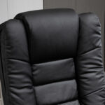 Set Poltrona Relax e Pouf Poggiapiedi, Girevole a 360° e Reclinabile, Similpelle PU - immagine 9