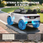 Macchina Elettrica per Bambini Licenza Land Rover con Fari LED, Clacson e Telecomando, 105x68,5x58 cm, Bianco - immagine 5