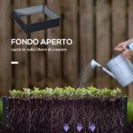 Letto per Orto Rialzato a Fondo Aperto con Rivestimento, in Acciaio Zincato, 120x120x30 cm, Grigio - immagine 6