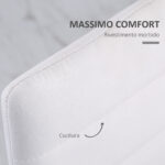 Set 4 Sedie per Soggiorno Imbottite in Tessuto, Sedie Sala da Pranzo Moderne con Gambe in Metallo, Capacità 120 kg, Bianco | Aosom Italy - immagine 5