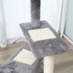 Tiragraffi per Gatti da 1cm con Lettino Rotondo, Pali in Sisal e Rivestimento in Peluche, Grigio - immagine 8