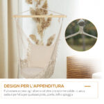 Amaca da Giardino in Corda Shabby Chic per Interni ed Esterni Bianca - immagine 7