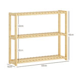 Scaffale per il Bagno a 3 Ripiani Regolabili in 5 Posizioni, in Bambù, 60x15x50 cm, color Legno - immagine 3
