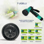 Avvolgitubo Automatico a Parete e Portatile Lunghezza 30+2 m, Sistema di Blocco e 7 Getti, Verde - immagine 7