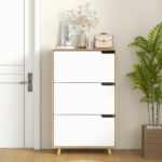 Scarpiera Salvaspazio a 3 Cassetti con Ripiano Regolabile per 18-24 Paia di Scarpe, 72x24x119cm, Bianco - immagine 8