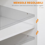 Carrello da Cucina con Cassetto, Portaspezie, Armadietto e 4 Ruote, 109x40x89cm, Bianco - immagine 6