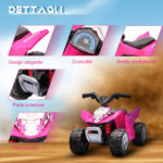 Quad Elettrico per Bambini 18-36 Mesi con Luci LED, Clacson e Pedali, 65,5x38,5x43,5 cm, Rosa - immagine 7