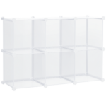 Mobile Scarpiera Modulare Salvaspazio, 6 Cubi in Plastica PP, 65x32x162 cm, Trasparente