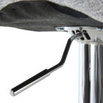 Set 2 Sgabelli da Bar Girevoli con Altezza Regolabile, Poggiapiedi e Schienale in Tessuto, Grigio - immagine 9